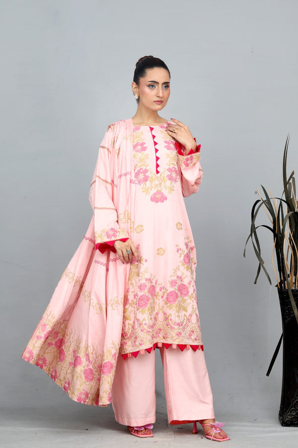 3PC - LINEN - FLORAL BROSHA