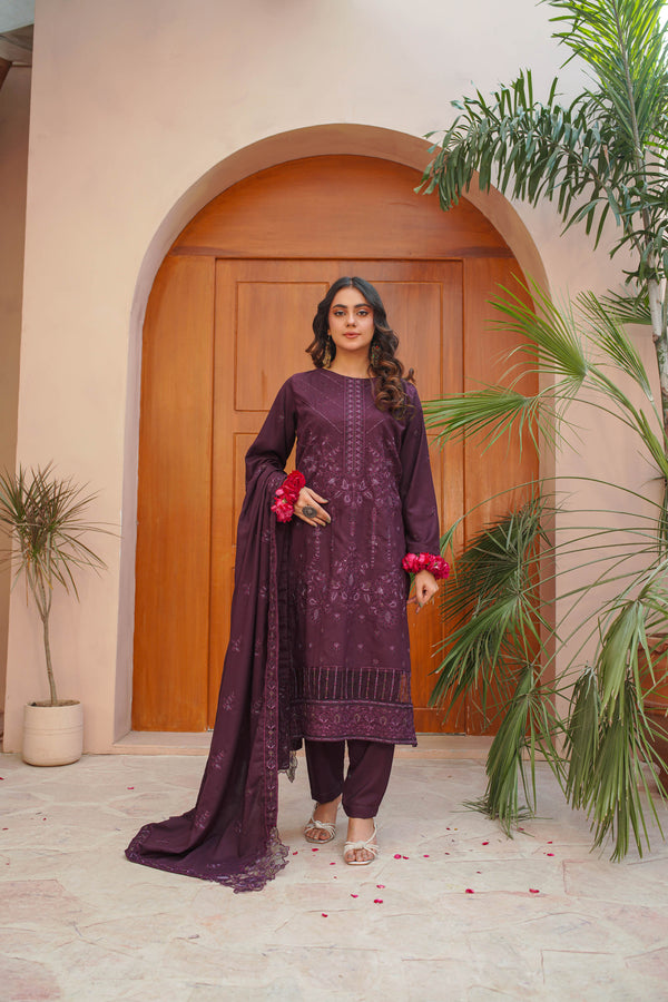 3PC - DHANAK EMB - HERITAGE COLLECTION